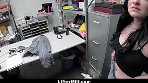 Teen begs innocence as stepmom Jamie Michelle punishes her big tits ass in garage