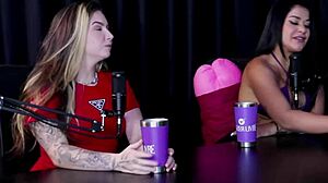 Karol Redxxx teases with sloppy blowjob demo smooth pussy twerk big tits on sheer red