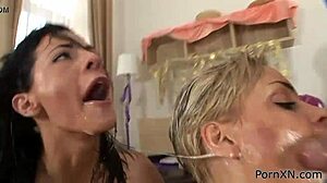 Britney Joan Takes Double Fisting From Cougar Lesbians At Pool Party
