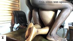 early monday boss honey fucks office cleaner boy doggystyle close up wet pussy