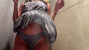 LaraJuicy feels her horny ass crave epic squirt in public changing room but cleanup fails