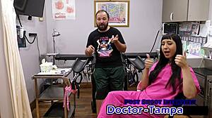 Dr Tampa's Relaxation Gyno Exam Spreads Selena Sativa's Shaved Pussy