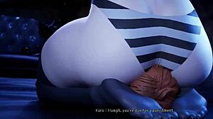 gothic kuro farts hard on face during witch cumshot