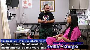 Dr Tampa's Relaxation Gyno Exam Spreads Selena Sativa's Shaved Pussy