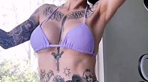 melody radford looks so cute slipping into that tiny micro bikini... damn