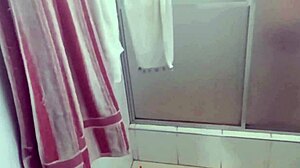 stepsis went shy in bathroom but turned total cock slut