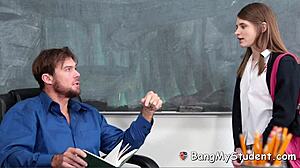 Alice March Bends Over And Fucks Teacher In Classroom For Better Grades