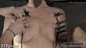 Hotty endures brutal senseless caning across bare skin