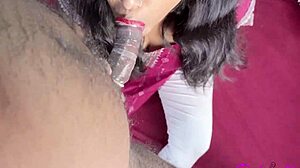 Step-mom catches step-son jerking and drains his dick with condom blowjob