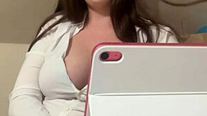 hey secretary here i'm your boss now stroke to my big tits
