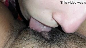 brunette lesbians kiss and lick hairy pussies in rainy tent