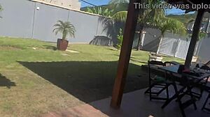 calling beach house job girls for review turns into wild brazilian brunette anal party orgy