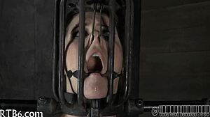 Hotty endures brutal senseless caning across bare skin