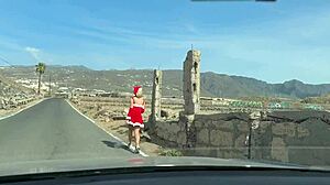 blonde teen snowgirl gets public outdoor creampie riding cock at christmas