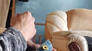 im jerkin my cock in the livin room