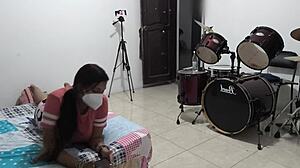 im so horny packin for venezuela vacation showin off my milf tits housewife style