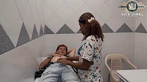 i fuck my head nurse's tight ebony pussy deep on the hospital desk with dirty talk and rough moans
