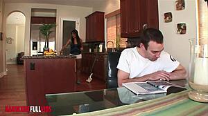 latina's boyfriend pounds her asshole often with ass to mouth. hairy pussy handjob ends in facial cumshot