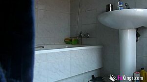 sister's shower fingering hints at rubber toy fun 