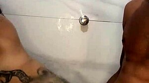 Morena big ass takes rough anal in bathroom ends with facial cumshot interracial