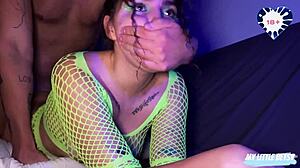 night club beauty bent over doggystyle cumshot swallow