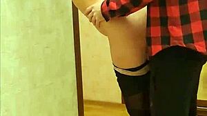 Fit Girl's Slow Blowjob Leads to Perfect Boobs Masturbation and Standing Doggy