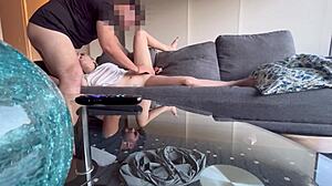 what makes my horny skinny cuñada drip when feet kissed before sofa pounding