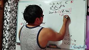 teacher shows emo japanese student the erotic equation with her wet pussy on his big asian cock in bedroom