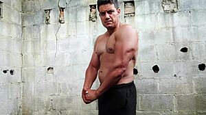 Yuri gaucho brazilian muscle bodybuilder unloads anaconda big cock cumshot hairy armpits