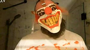 pissy the clown gets wet in shower roleplay