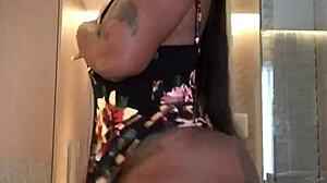 cherokee's massive ebony ass pops in sexy tight dress