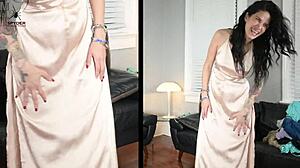 i slip into jazmin's dress but it's basically a tight sexy nighty showing curves
