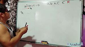 teacher shows emo japanese student the erotic equation with her wet pussy on his big asian cock in bedroom