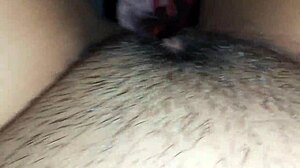 brunette lesbians kiss and lick hairy pussies in rainy tent