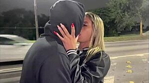 wife teases single guy with hot rub until bareback fuck. he goes crazy for her exhibitionist cuckold show