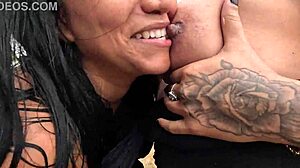 he bends her over on the beach for public doggystyle while nicoly milks the stranger's cock for creampie