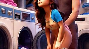 ai milf mother-in-law assfucked bent over in laundry room