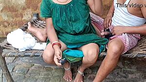 Indian bhabi cheats with boss in dorm, licking hairy pussy and balls