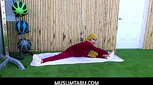 Arab Teen Wife Kira Perez Cheats with Trainer Hijab Blowjob Fuck!