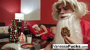 Vanessa's Tight Wet Pussy Fucked Hard by Santa in Cage
