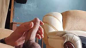 im jerkin my cock in the livin room