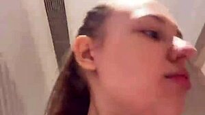 Crazy fat blonde teen fingers pussy hard outdoors in public!