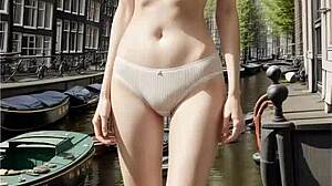 lingerie models barefoot by amsterdam canals feel so sexy