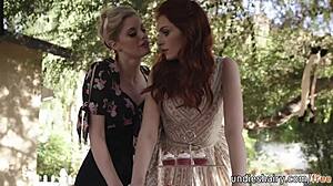 blonde friend seduces redhead lesbian teen charlotte stokely then licks her hairy bush till orgasm