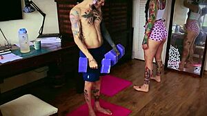 Stepsister Workout Turns into Steamy Milk Squeezing Session