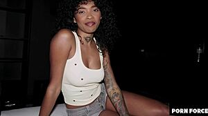 ebony latina's smile seduced me into rough doggystyle pounding her tight pussy