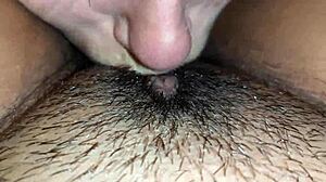 brunette lesbians kiss and lick hairy pussies in rainy tent