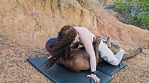 he takes her out then pounds her tight ass creampie in hardcore interracial