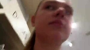 Crazy fat blonde teen fingers pussy hard outdoors in public!