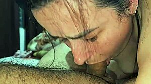 Wife's throat gagged deep on monster cock in hardcore Brazilian blowjob